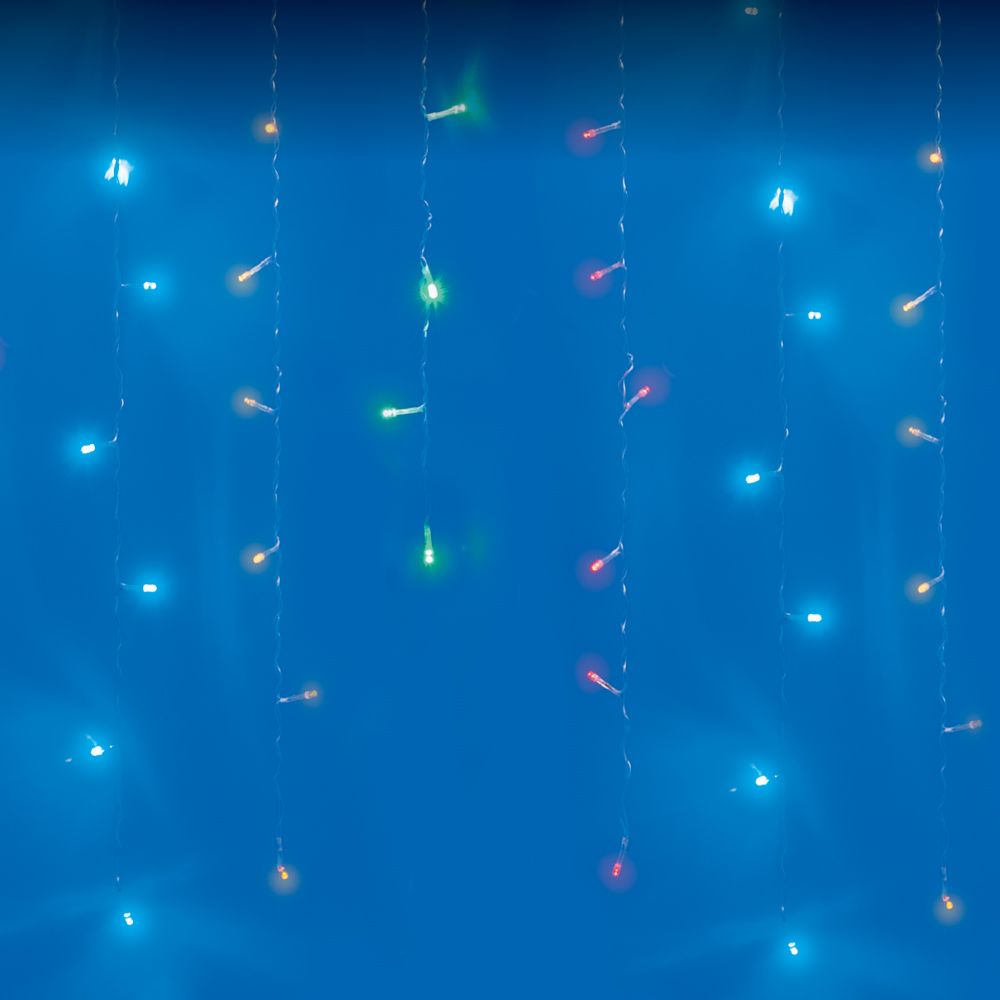 ULD-B20007-480-DTA-RC MULTI IP44 Бахрома светодиодная. 20м. С пультом. 480 светодиодов. Разноцветный свет. Провод прозрачный. ТМ Uniel