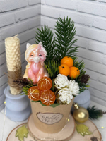 Мини букет из мыла с символом 2026 года очаровательной лошадкой Зимний букет удачи