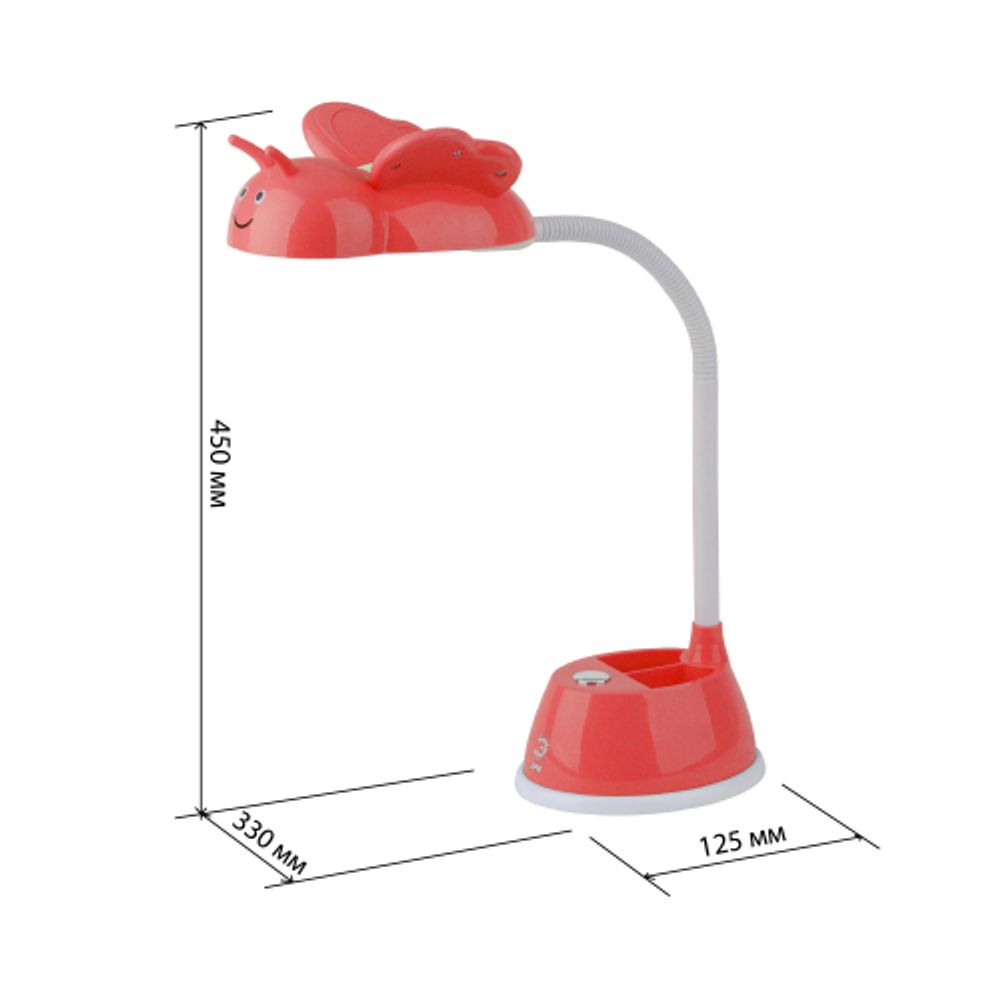 Настольный светильник ЭРА NLED-434-6W-R светодиодный красный