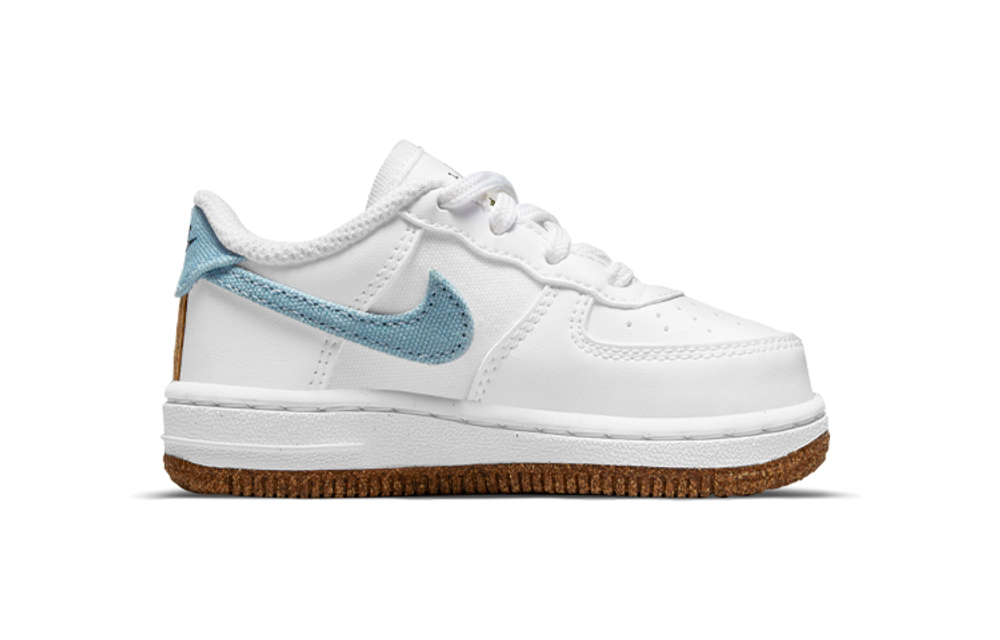 Baby Nike Air Force 1 Lv8 all-match, comfortable, wear-resistant, balanced, lightweight, low-top sneakers, white and blue