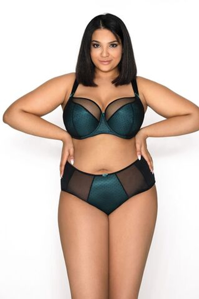 Элегантный бюстгальтер Nori с чашкой на тонком поролоне (Размер: 70G) (Цвет: черный с зеленым)