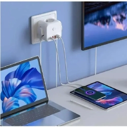 Тройник для розетки, разветвитель на 3 розетки + 3 USB и 1 TYPE-C, выключатель