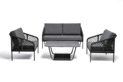 Канны лаунж-зона 4-местная из роупа узелкового плетения