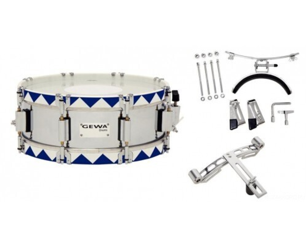 GEWA Marching Small Drum Steel Chrome HW BH 14x5.5" маршевый малый барабан 14x5,5