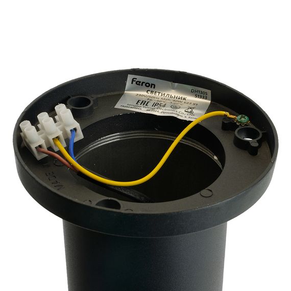 Светильник садово-парковый Feron DH1305, столб, E27 230V, черный 51333