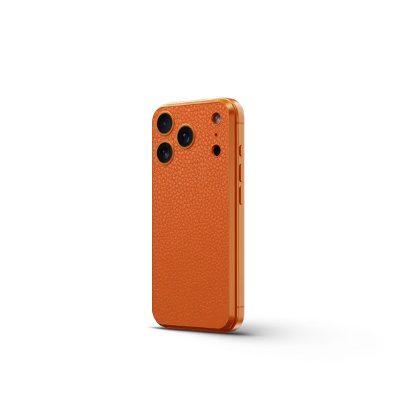 Чехол для iPhone на магните - Зернистая кожа - Оранжевый