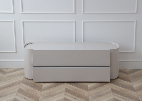 Тумба Lagom под ТВ 2 ящика ширина 140 см (дымка)