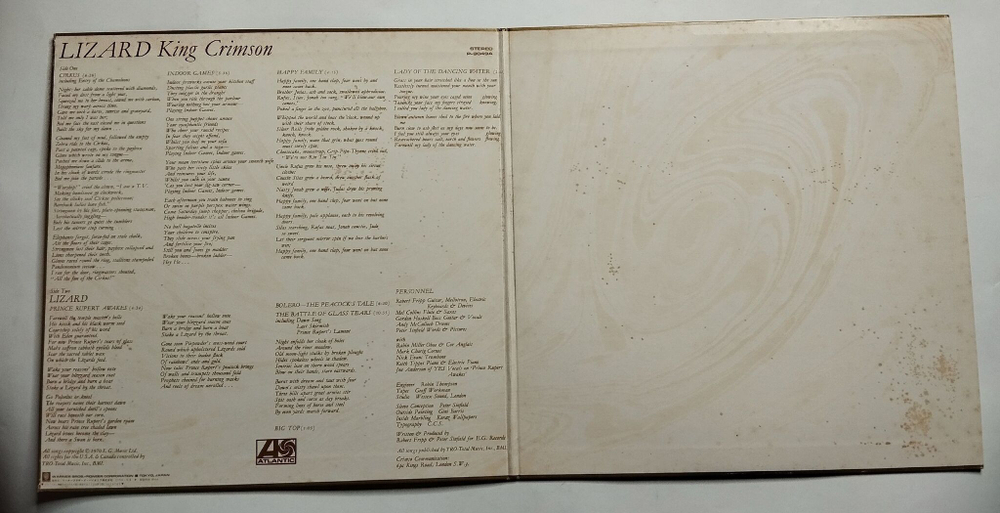 Винтажная виниловая пластинка LP King Crimson Lizard (Japan 1972) (No Obi)
