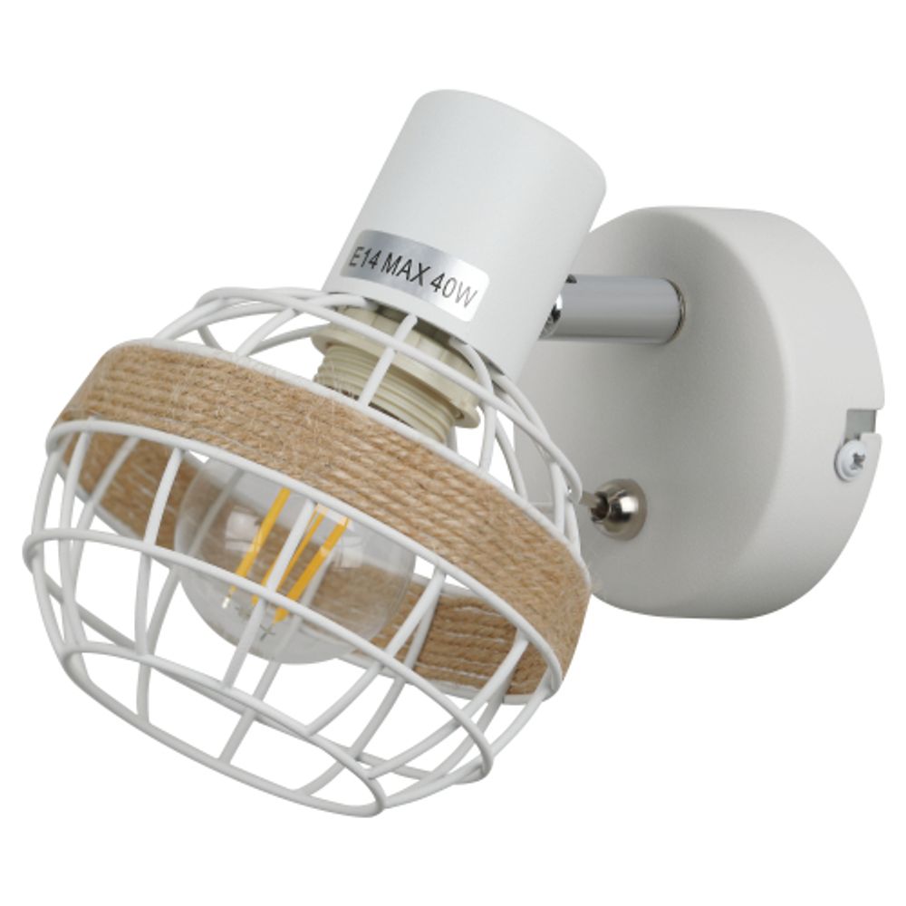 Светильник настенно-потолочный спот Rivoli Anselma 7034-701 1 x E14 40 Вт поворотный с выключателем | Rivoli