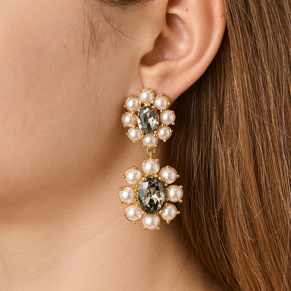 Серьги Dyrberg Kern LINA SG WHITE PEARL / GREY 450071