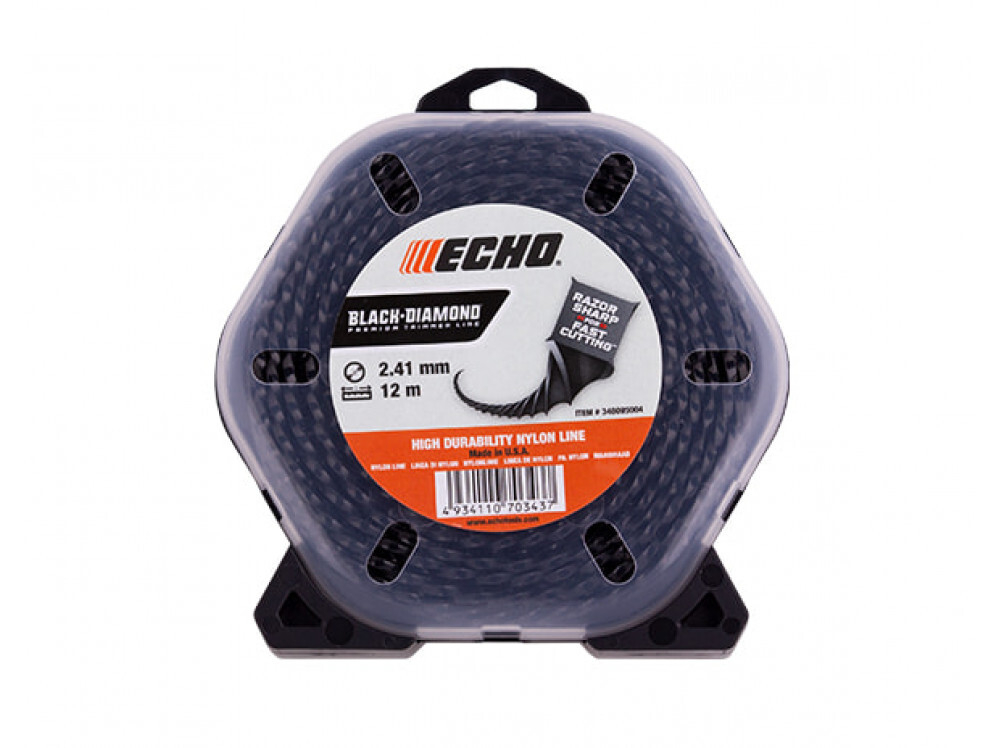 Леска 2,4 мм 12 м ECHO Black Diamond Line витой квадрат  340095004