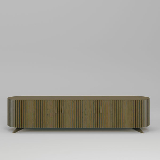 Тумба под телевизор Эклипс (натуральный дуб с патиной), 195x45x46 см