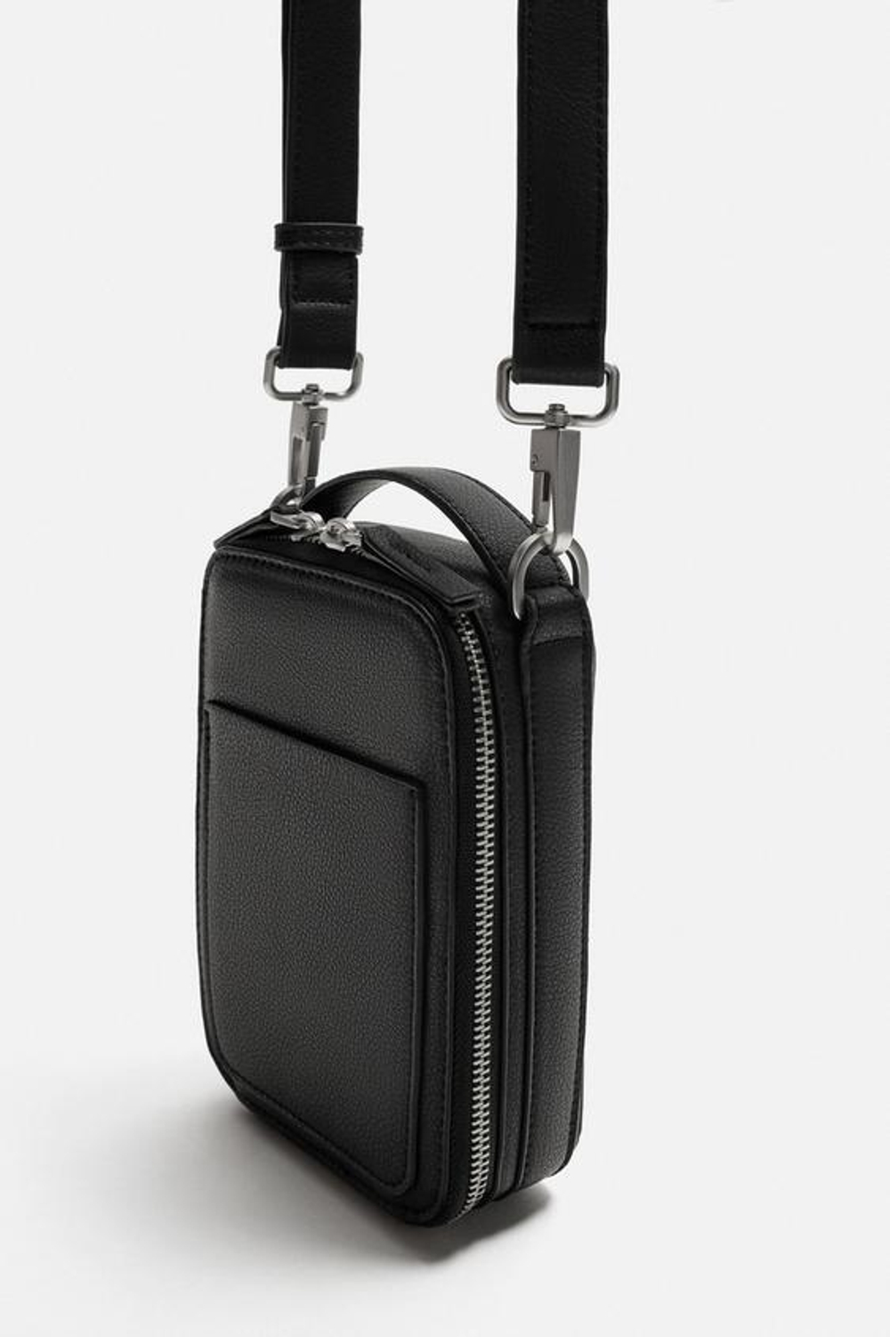 ZARA ВЕРТИКАЛЬНАЯ СУМКА С ТЕКСТУРОЙ, ЧЕРНЫЙ