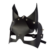 Черная кожаная маска Чертёнок Sitabella BDSM Accessories 3190-1