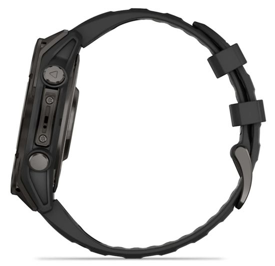 Умные часы Garmin Fenix 8, 47 мм, AMOLED, Sapphire Carbon Gray DLC Titanium with Black/Pebble Gray Silicone Band