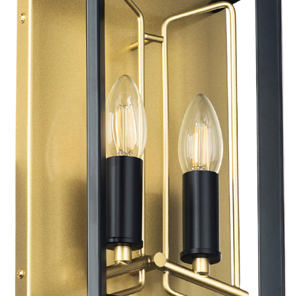 713627 Бра REGOLO 2х40W E14 ЧЕРНЫЙ МАТОВЫЙ/ЗОЛОТО