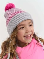 Шапка из смесовой шерсти "Фуксия" на завязках