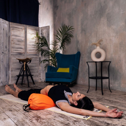 Болстер для йоги Айенгара шерстяной с хлопковым чехлом 75см Рамайога