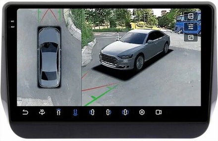 Магнитола для Hyundai H1, Grand Starex, 2018-2022 (ШГУ цветной) - FarCar BX9-360-7000F2 монитор 9.5" 2K QLED на Android 13, 6Гб+128Гб, CarPlay, 4G SIM-слот, 4 камеры в комплекте