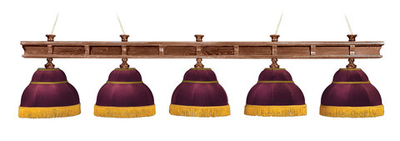 Лампа Президент 5пл. ясень (№7,бархат зеленый,бахрома желтая,фурнитура золото)