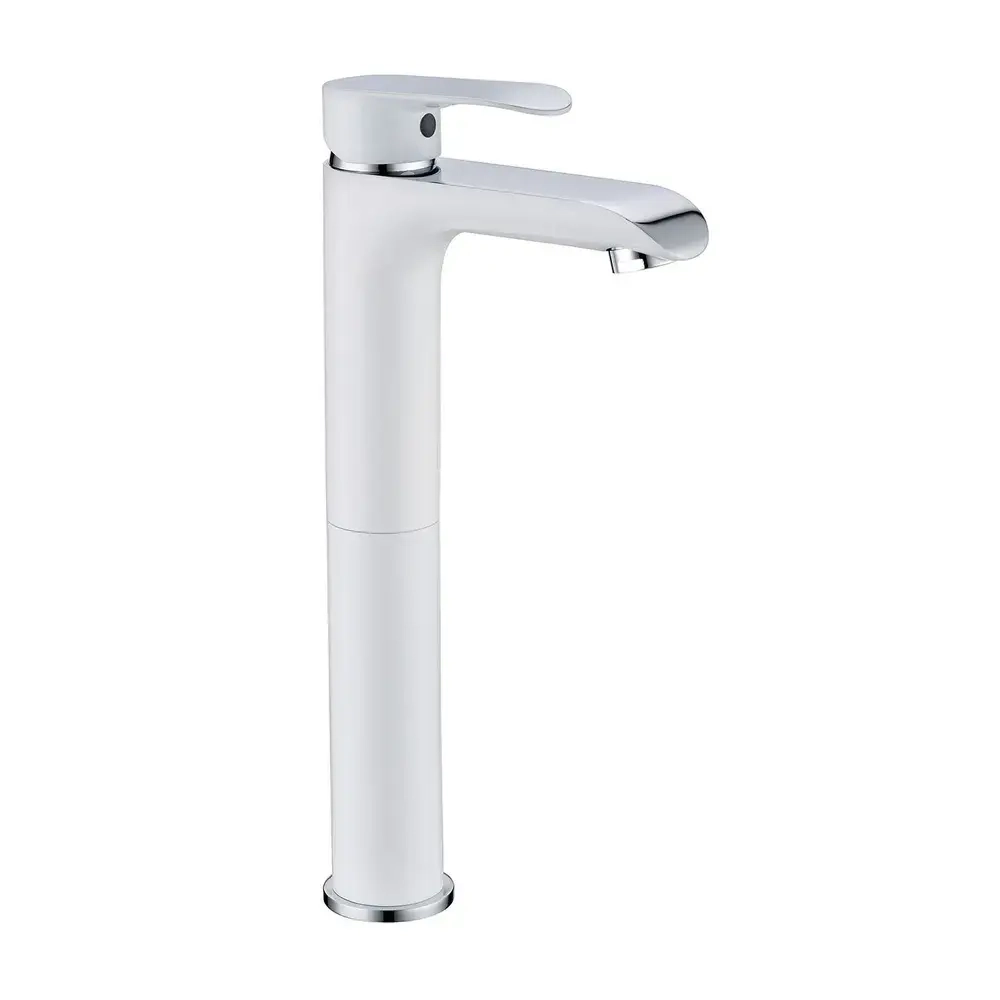 Cмеситель для раковины высокий RIMERO RM4060WC (Белый/Хром)