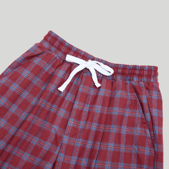 Plaid Baggy Pants Wine