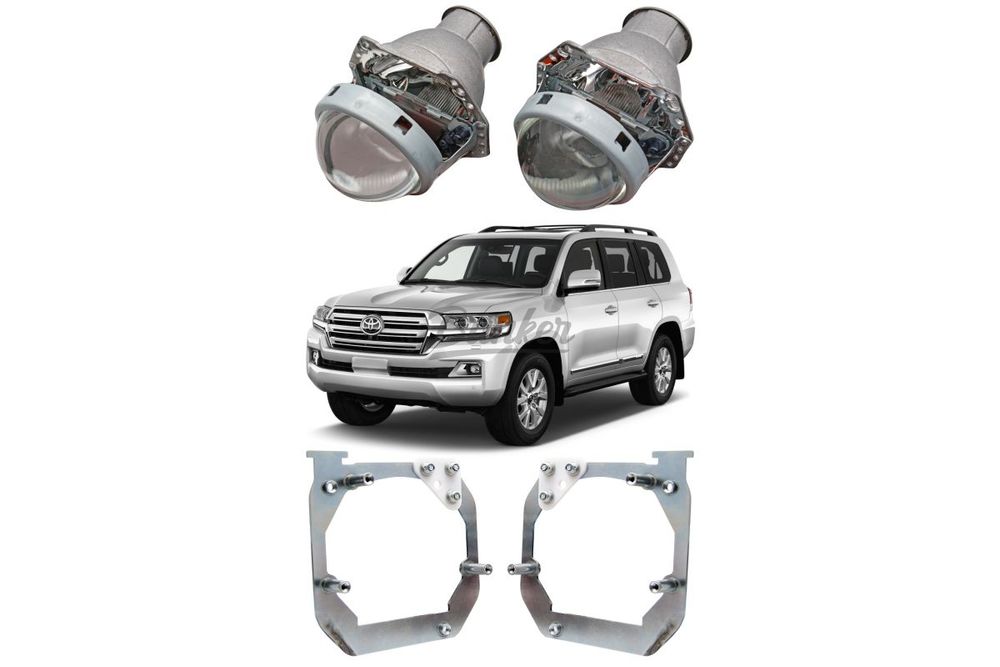 Готовый комплект для установки доп. линз в секцию дальнего Toyota Land Cruiser 200 2й рес. 2015-2021