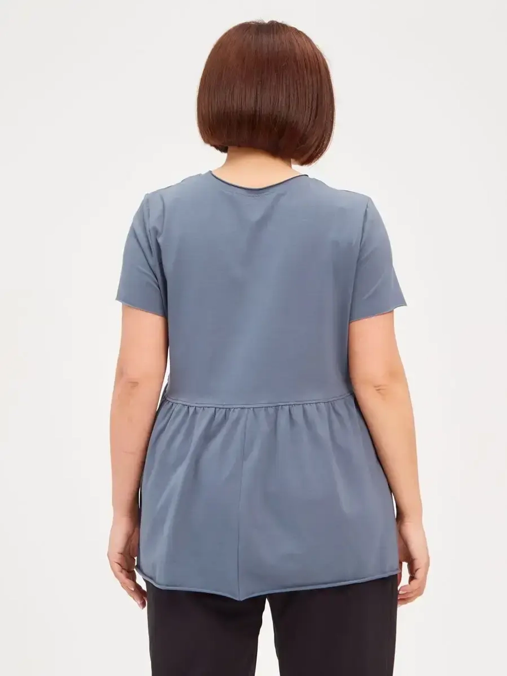 Футболка с баской оверсайз серый