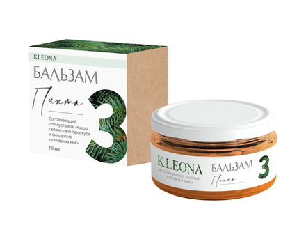 Kleona Бальзам №3 Пихта для разогрева мышц и тканей, 50 мл