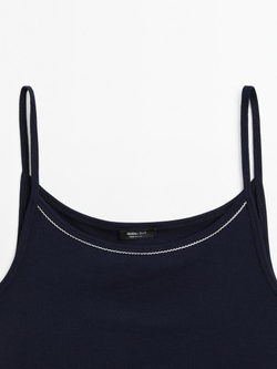 Massimo Dutti Трикотажный топ, темно-синий