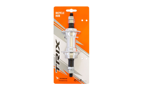 Втулка задняя TRIX алюминий V-brake трещотка гайки, 36H ось 3/8''х135x175мм, серебристая, инд. упак