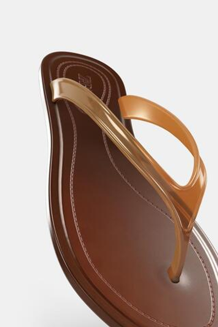 ZARA САНДАЛИИ С ПЕРЕМЫЧКОЙ МЕЖДУ ПАЛЬЦАМИ, КОРИЧНЕВЫЙ