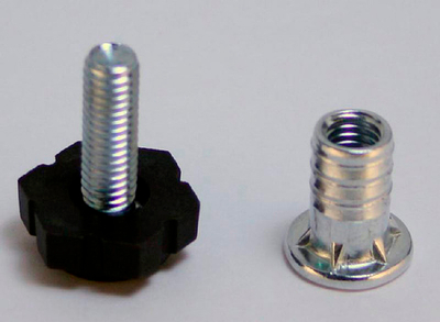 Подпятник регулируемый М6 + крепеж D9х16 (мф-3699 + 638) (нт11062)