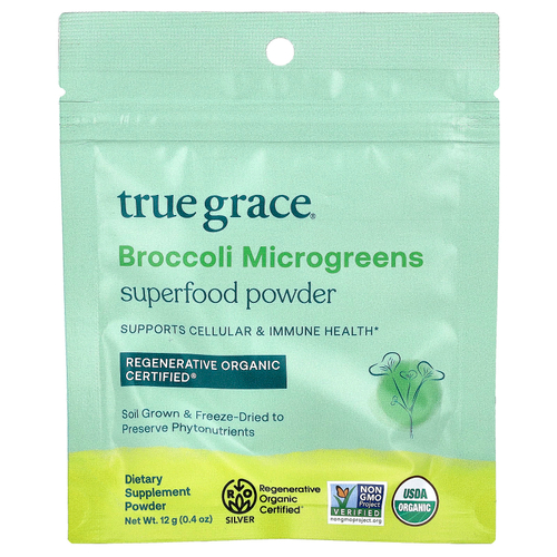 True Grace, Broccoli Microgreens Superfood Powder, 0.4 oz (12 g)