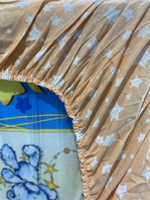 Простынь универсальная на резинке поплин (бежевый цвет)