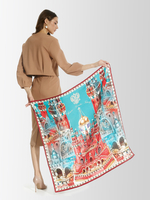 Платок «Кремль - Москва - Фаберже» 100% шёлк