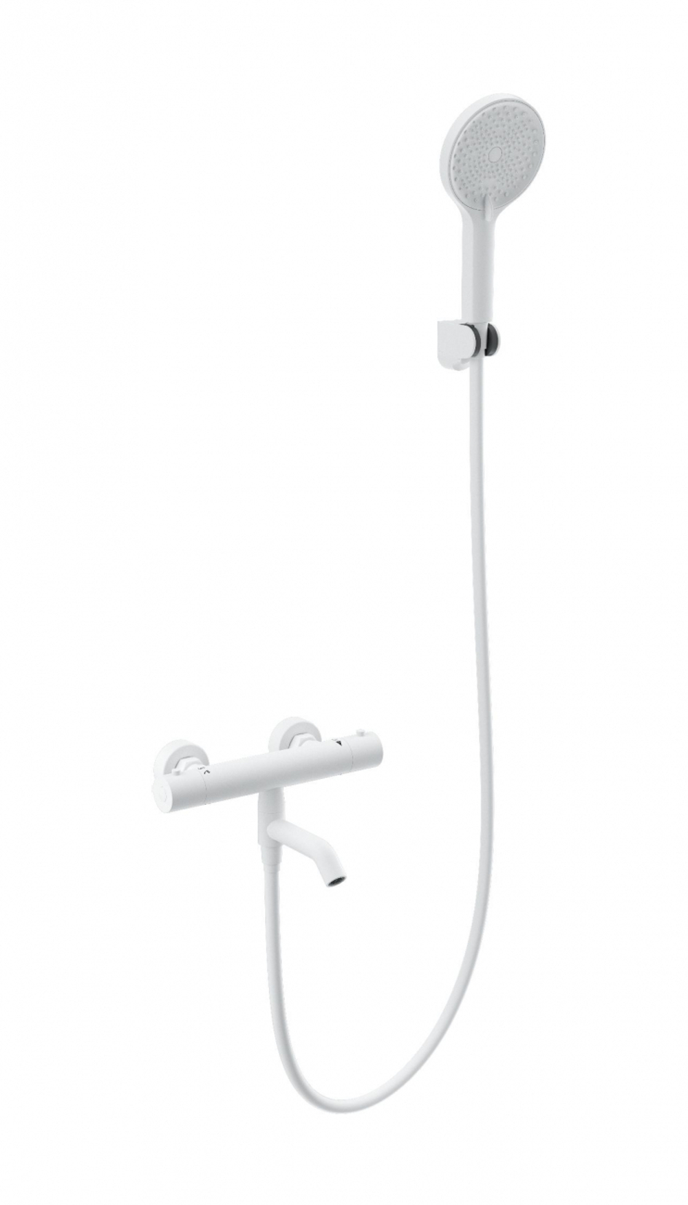 Смеситель для ванны с душем и термостатом WONZON & WOGHAND INN 3, Белый матовый (WW-B2065-A1-MW)