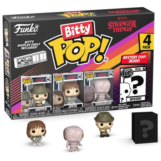 Фигурка Funko Bitty POP! Stranger Things SZN1 Hopper+Joyce+Demogorgon+Mystery (1 of 4) 4PK 83664 / Фигурка Фанко Битти ПОП! по мотивам сериала "Очень странные дела"