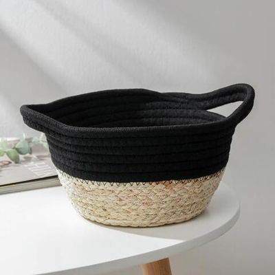 Корзина для хранения плетеная 33,5х17х13 см Соун (черный)