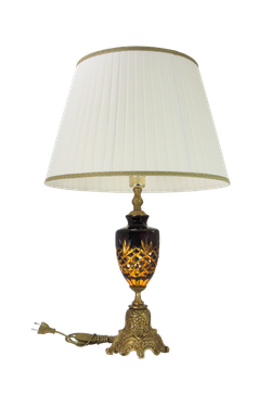 Olympus Brass Лампа настольная из венецианского стекла на бронзовом основании с абажуром