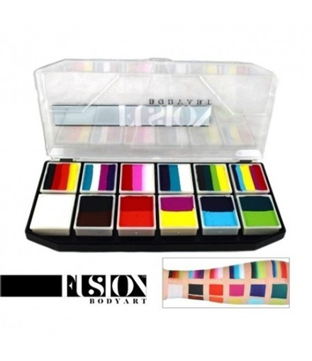 Аквагрим Fusion палетка артикейков карнавал 12*10