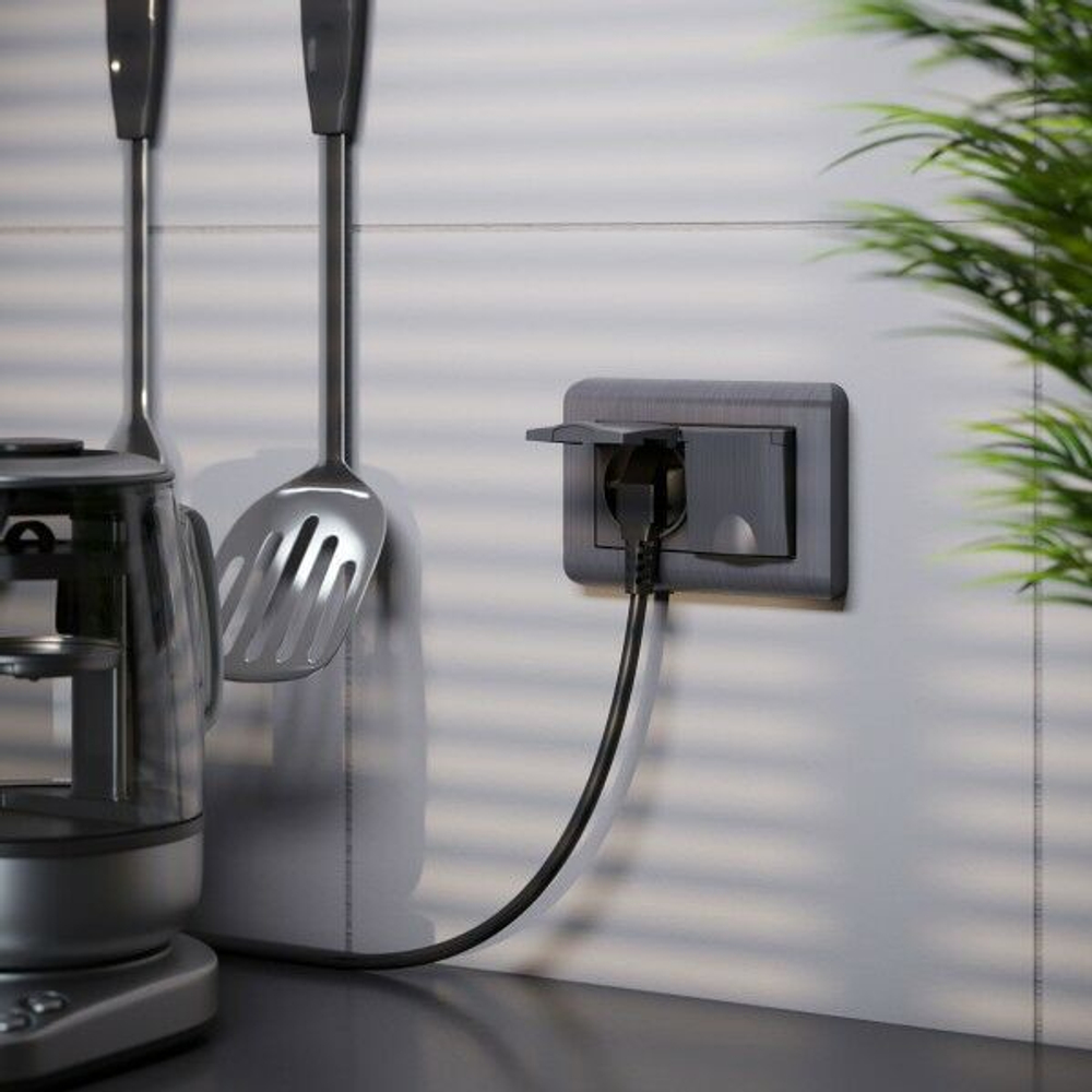 Рамка для двойной розетки Stream (графит)