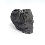 Подставка для карандашей, конфетница, Череп-сетка, серебристая