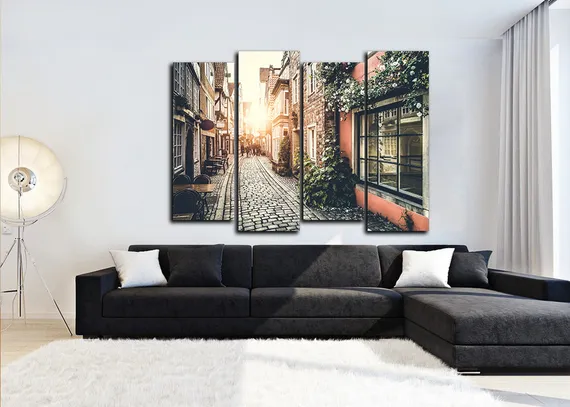 Модульная картина "Улица старого города"