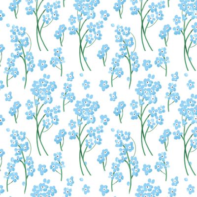 Незабудки на белом фоне