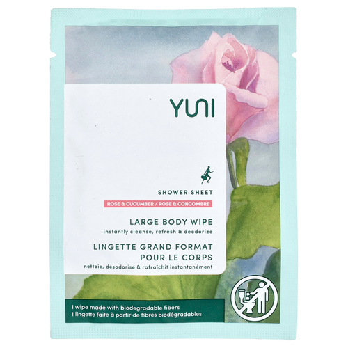 Yuni Beauty, влажная салфетка для тела, роза и огурец, 1 шт.