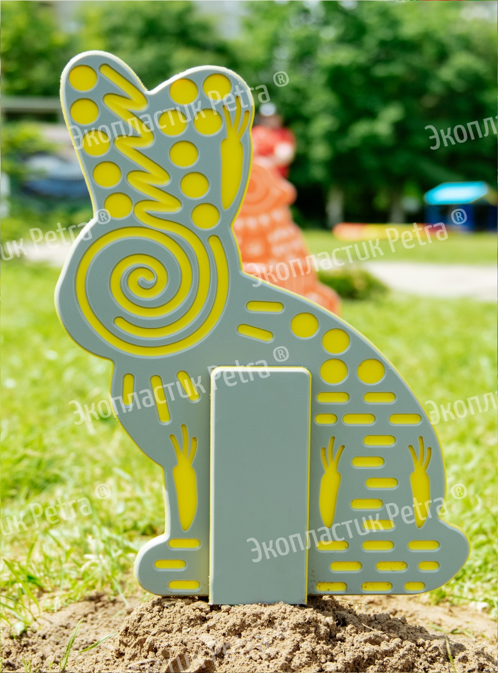 Уличный двусторонний модуль с сенсорными элементами Тактильный топиарий Животные леса