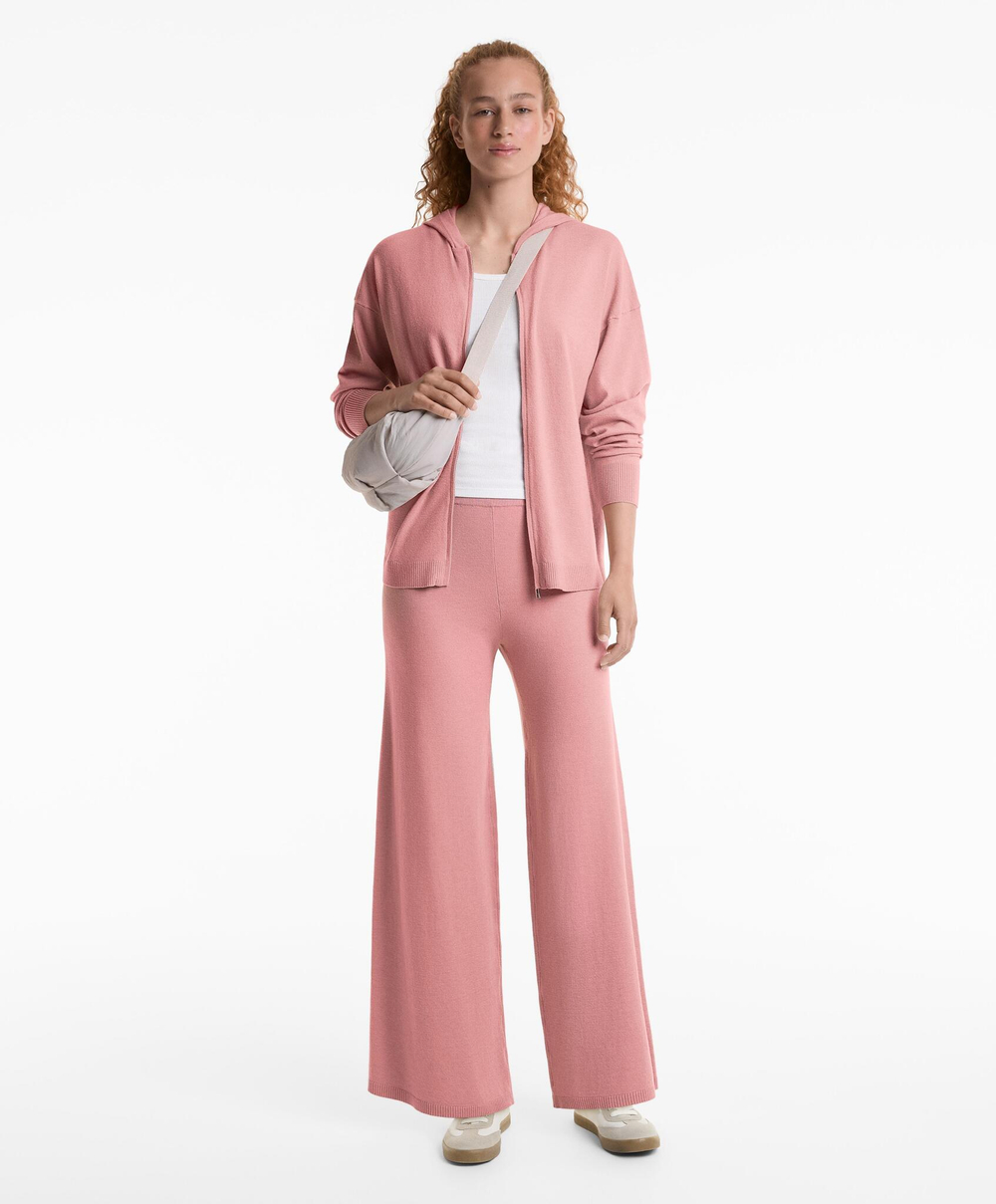 OYSHO Прямые трикотажные брюки, розовый