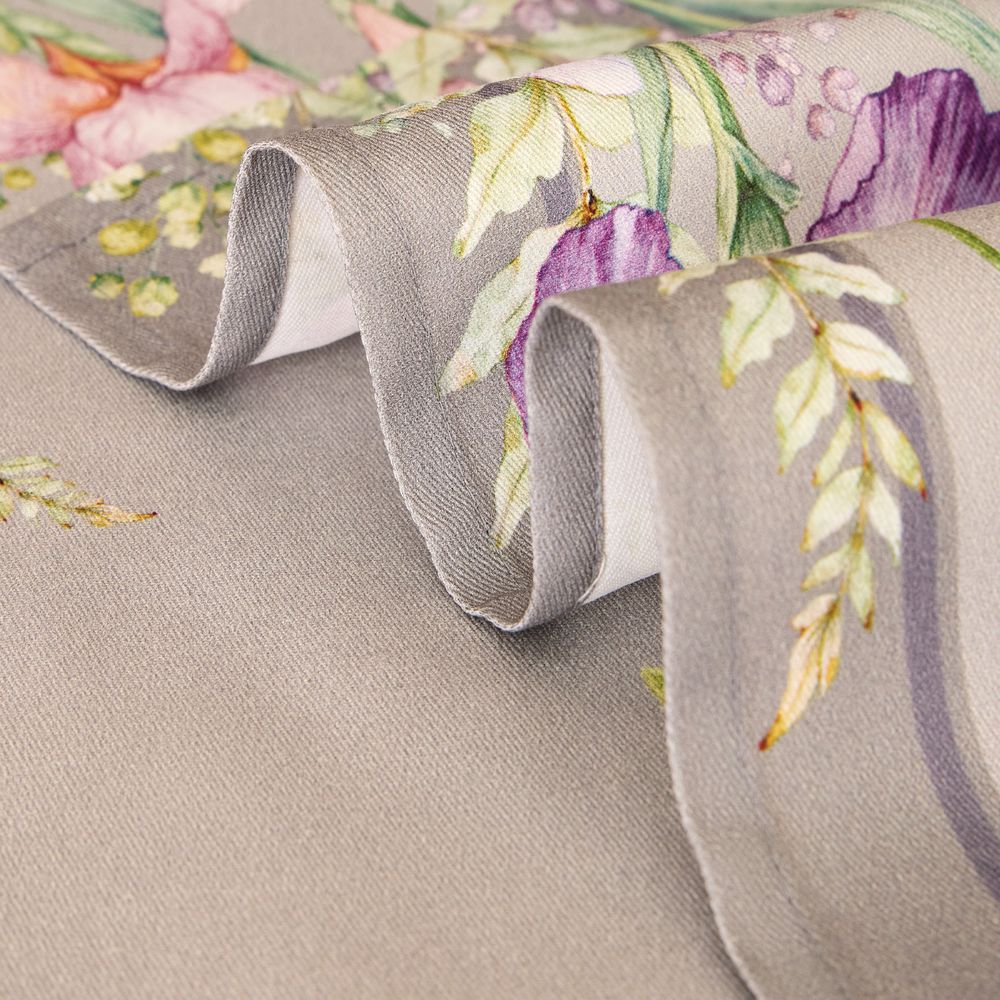 НАБОР САЛФЕТОК ИЗ 2-Х ШТ "ИРИСЫ",40Х40СМ, 100% ХЛОПОК,СЕРЫЙ,ТВИЛ