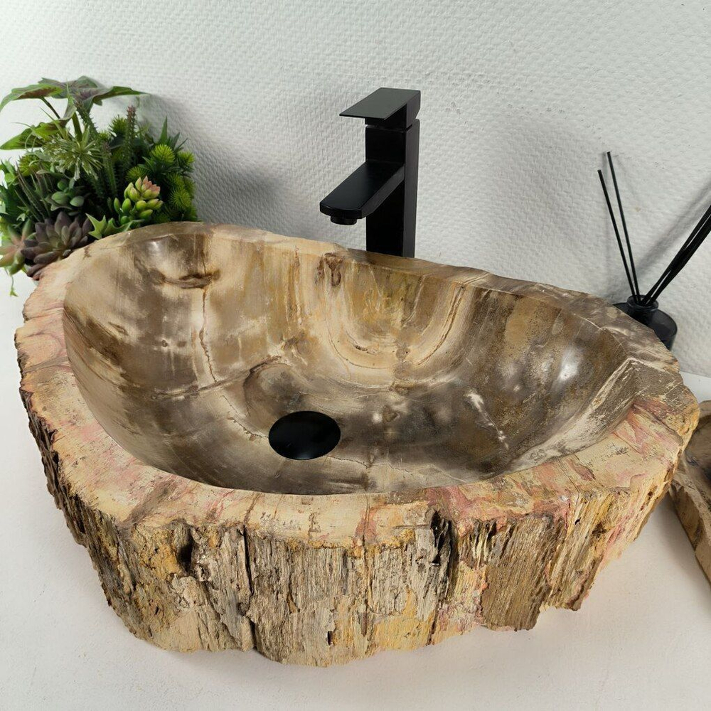 Каменная раковина из окаменелого дерева OD-04334 (63*43*15) 0176 из натурального камня